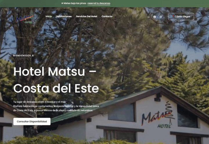Hotel Matsu — sitio institucional desarrollado por Zorzal Design